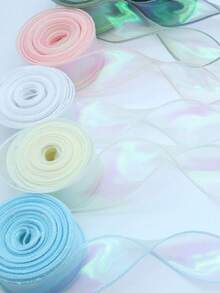 10/50码透明雪纺丝带欧根纱缎带适用于礼品包装装饰圣诞节婚礼生日派对花束花环缝纫用品