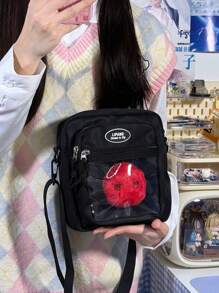 Bolsa Ita pequeña para muñeca de 10 cm, bolso bandolera japonés de color liso y puro con bolsillo transparente, bolso de hombro mini DIY, bolsos y carteras para fans del anime, regalos escolares para niñas