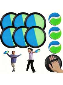 1 Set Kids Outdoor Sports Sticky Ball Toys, Toss & Catch Ball Set, Outdoor Sport Ball Paddle, Palm Ball, Yard Camping Holiday Party Game Toys, Parent-Child Outdoor Interactive Throwing Sticky Ball Game Toys