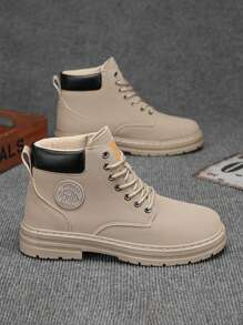 2025 年新款 Wasp Boots 高帮工作靴英伦风格男士四季靴，带或不带保暖内衬，加大码皮靴 - 休闲工作靴，隐藏增高，2000 年代风格街头服饰 - 彩色 - 查看 21