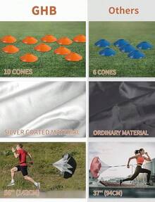 Agility Ladder Speed Training Ladder Workout Ladder With Or 10 Cones 12 Rung 20ft With Resistance Parachute - Orange-10 Cones - View 3