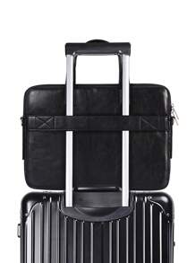 Pasta para laptop à prova de choque, bolsa para laptop preta de poliuretano com alça compatível com ThinkBook HP