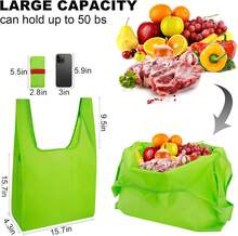 Reusable Grocery Bags,Heavy Duty Foldable Shopping Tote Bag (Large, 4 Multicolor) - Rust Brown - View 2