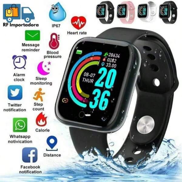 Relogio Smartwatch Smart Bracelet D20/Y68 Plus Relógio inteligente para Android e IOS