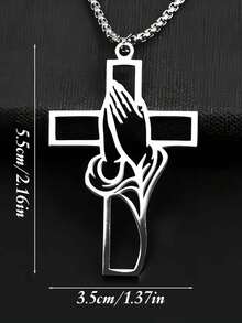 空心祈祷手势十字架吊坠，汽车内饰装饰吊坠，优雅的十字架吊坠 - 彩色 - 查看 3