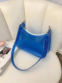 Bolso de hombro de mujer de moda de PVC transparente para uso diario, bolso de hombro transparente, bolso transparente aprobado para estadios, monedero transparente para conciertos, eventos deportivos, festivales, impermeable, a prueba de arena, bolso transparente para playa, deportes, picnic, meriendas para mujeres