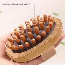 1pc Wooden Meridian Massage Brush Soft Manual Full Body Gua Sha Massager Head Abdomen Leg Body Relaxation Home Use Anti-Fatigue