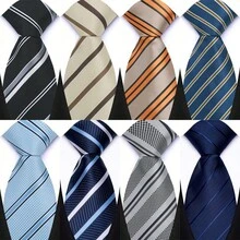 GOADAFOO Luksusowy 8CM męski krawat w kropki w kwiaty krawat dla mężczyzny pana młodego żakardowy tkany krawat na wesele biznesowe przyjęcie - Paski 4 - Zobacz 2