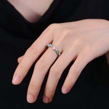 1 Fashionable New Four Leaf Clover Elegant And Dignified Ring, Niche High-End Light Luxury Moissani Diamond Ring, Adjustable Fashion Couple Pairing Ring Wholesale