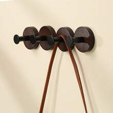 1pc/3pcs Wooden Clothes Hook, Single Peg Wall Mount Hanger Rack For Bathroom Cabinet, No Drilling Required - Multicolor - View 4