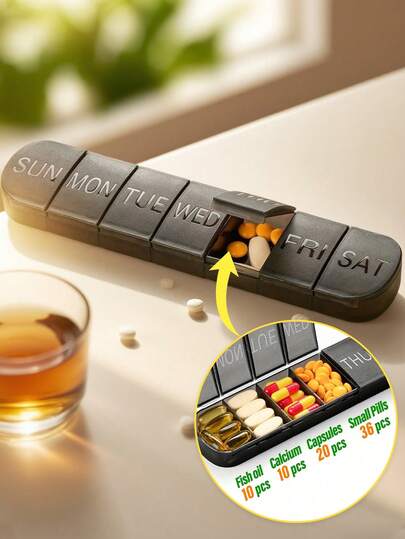 Portable Pill Box For Travel Moisture Proof Pill Organizer Reusable Pill Case For Men And Women Medicine Planner Daily Pocket Case To Hold Vitamin Medicine Medication And Supplement Home Travel Essential Accessories For Outdoor Office Back To School Travel Essentials Travel Accessories Travel Must Haves Beach Vacation Summer Holiday School Accessories Supplies Stuff Back To School Supplies