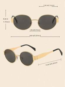 Women's Metal Frame Oval Fashion Glasses Suitable For Daily Wear Beach Accessories For Women Glasses Shades