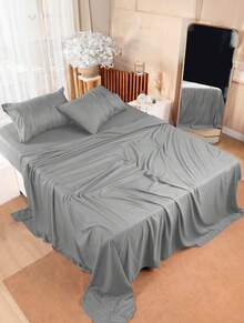 Premium Percal Flex Fitted Sheet - LC - 灰色 - 查看 2