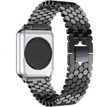 1pc Metal Dragon Scale Watch Band Strap Compatible With 38/40/41/42/44/45/46/49mm Ultra/SE/Series 10/9/8/7/6/5/4/3/2/1 - Black - View 2