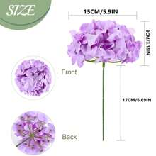 1/5/10/20pcs Hydrangea Artificial Flower Heads With Stems,Fake Hydrangea Flowers, Table Arrangement Decoration Silk Flower, Purple Fake Flower For Home Office Party Wedding, Fake Plants, Spring Decor, Room, Desk, Garden Decor, Room Decoration Stuff, Valentine Day, Gift