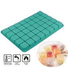 1 件 40 腔方形硅胶模具，迷你立方体硅胶模具，适用于巧克力、硬糖、冰块、软糖 - 綠色 - 查看 10
