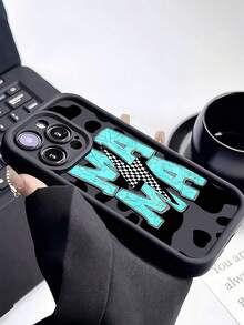 1 pieza Funda de teléfono a prueba de golpes con gráfico de vara en blanco y negro, TPU completamente protectora, compatible con I Max 16 15 14 13 12 11 Pro Max y Series