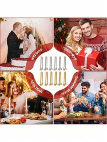 2/12 件可爱心形迷你夹子，时尚方糖夹，精致不锈钢冰块夹，耐用小夹子，适用于开胃菜/小吃/糖果/奶酪，婚礼/生日/新娘送礼会/乔迁之喜，可用洗碗机清洗