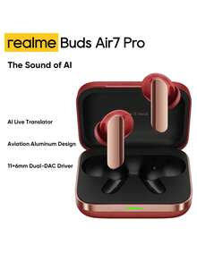 Realme Air 7 Pro 无线耳机，配备 AI 防噪、高分辨率音频、LHDC 编解码器、双 DAC、48 小时电池续航、蓝牙 5.4 轻量耳机、定制 ANC，降噪深度达 53dB - 均碼 - 查看 4
