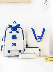 Multifunctional Four-Piece Bag, With A Small Doll, Can Be Single-Shoulder, Double-Shoulder, Hand-Held, Very Suitable For College, Business, Work, Commuting High School, Outdoor, Hiking, Travel, Rock Climbing, Stadium, Sports, Outing