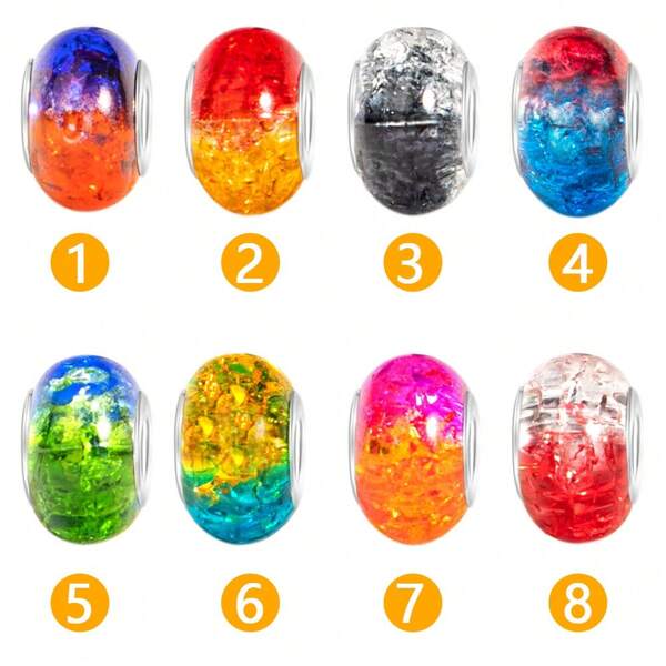 5 10 20 50 Pcs Random Mix Colorful Crack Round Charm Beads For DIY Bracelet Necklace Keychain Jewelry Making