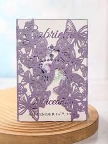 10 piezas/250g Tarjetas de invitación metálicas brillantes para boda, decoración de fiesta de cumpleaños, tarjetas de felicitación personalizadas con brillo (sin incluir tarjeta interior ni sobres)