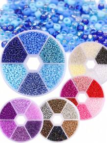 3900 piezas de cuentas de arroz de vidrio de 2mm - Kit de joyería DIY de 6 colores con caja de almacenamiento, materiales de cuentas artesanales para regalos de amistad y accesorios creativos