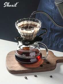 shoxil 2 件套优质手冲咖啡套装 - 耐热玻璃云朵壶和滴滤器 | 为家庭咖啡师和咖啡爱好者打造的完整冲泡系统 - 無色 - 查看 5