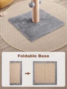 Cat Scratching Post Foldable Bottom Tall Cat Claw Scratcher  Natural Sisal Scratch Pole And Soft Carpet Covered Heavy Base Modern Stable Design - Gray 74cm 4Ball - View 4