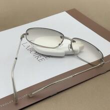 1 Stück rahmenlose ovale Mode Brille Y2K, vielseitige Damenbrille für den täglichen Gebrauch, Straßenfotografie, Urlaub, Sommerstrand Accessoires