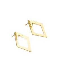 1 Pair Golden Rhombus Geometric Arrow Drop Earrings, Versatile French Style Simple Stud Earrings For Women
