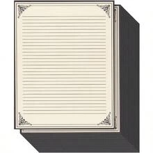 96 Sheets LetterSize Vintage Lined Writing Paper 8.5x11 Inch Antique Border Aged Old Design Vintage Stationery For Typing Writing Letters Poems Notes Invitations Cream - Cream - 查看 1