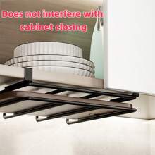 Kitchen Hook Rack - Cutting Board Rack, Hanging Cleaning Rack, Kitchen Rack, Metal Rack, Stainless Steel Hanging Cutting Board Rack, Kitchen Storage Rack, 1 Slot, No Drill Hole Thickened Cutting Board Storage Rack, Metal Cutting Board Rack, Easily Organize Kitchen & Bathroom Items. Steel Carbon Material Spray Coating Treatment, More Solid And Stable, Not Easy To Rust