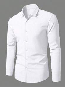 KIT3 Men's Solid Color Button Front Long Sleeve Dress Shirt - Nhiều màu - Xem 4