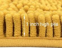 Bathroom Rug Set, Cute Bathroom Rugs, Chenille Bath Rug Sets 3 Piece, Ultra Soft Non-Slip Bath Rug, And Absorbent Bathroom Rug Set, Easy Clean, Plush Bath Mat For Bathroom, Tub, Shower,Yellow - Yellow - View 2