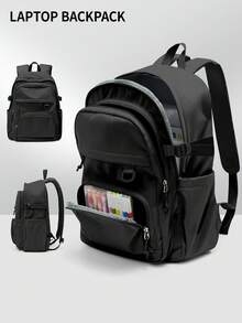 24L 学校女孩男孩背包美观轻便旅行背包大号笔记本电脑背包适合 14-15.6 英寸笔记本电脑简约可爱背包适合女孩男孩防水大学高中书包女孩背包尼龙防水适合大学旅行露营适合学生送给女孩的礼物女孩礼物多种颜色可选 - 彩色 - 查看 9