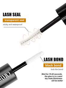 1支二合一睫毛嫁接胶水，适用于睫毛嫁接，持久耐用，不刺激皮肤，DIY睫毛嫁接胶水，睫毛刷，个人睫毛胶水，5克+5克睫毛胶水 - 黑色 - 查看 4