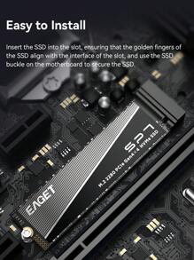 1TB/2TB/4TB SSD M.2 2280 PCIe Gen 4x4 NVMe con velocidad de hasta 7400MB/S, unidad de estado sólido interna de alto rendimiento y transferencia de datos ultra rápida para PC, portátil y juegos