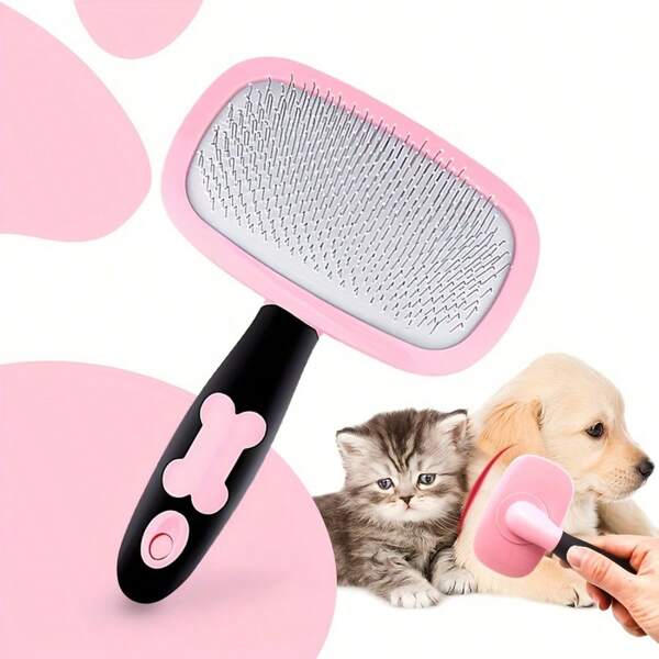 Removes Tangled Hair Pet Comb Stainless Steel Bristle Tool For Dog Grooming, Pet Grooming Brush With Massages Particle