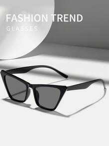 1 Pair Triangle Cat Eye Fashion Glasses For Women, Wear Makes You Look Youthful, Stylish And Charming, Suitable For Party, Business, Travel, Dining, Photography, Festivals And Accessories