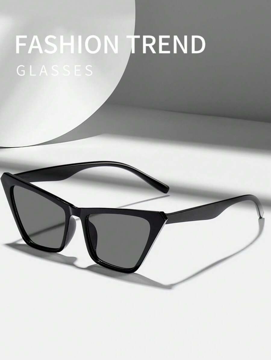1 Pair Triangle Cat Eye Fashion Glasses For Women, Wear Makes You Look Youthful, Stylish And Charming, Suitable For Party, Business, Travel, Dining, Photography, Festivals And Accessories