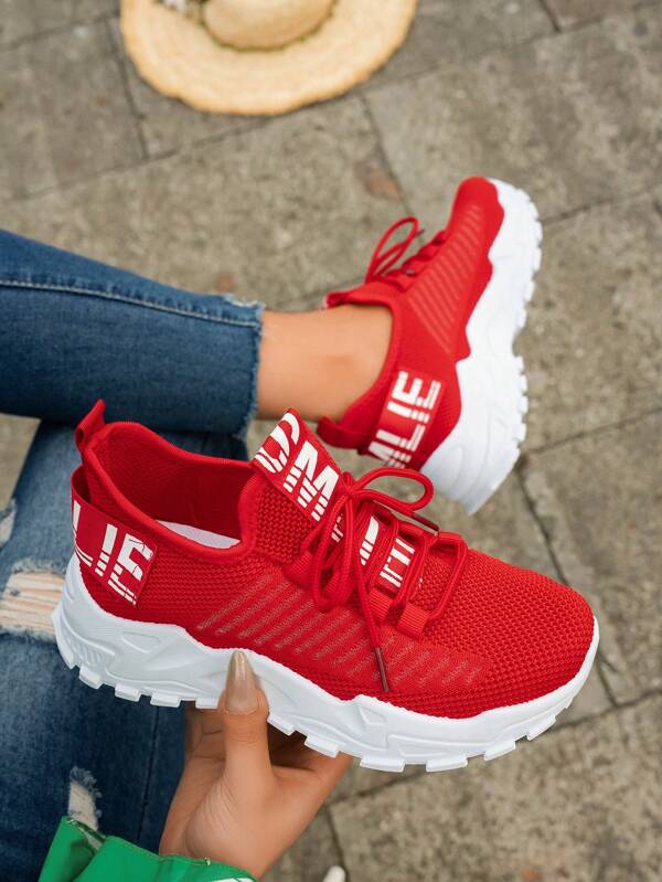 Women's 2025 New Outdoor Walking Shoes, Color Block Low-Top Lace-Up Casual Shoes, Comfortable Outdoor Sports Running Shoes