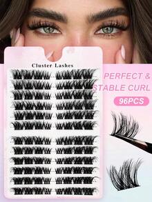 72Pcs C Curl Lash Clusters Fox Eye Look Fluffy Thick DIY Lash Extension Cluster Lashes Volume Eyelash Clusters Cat Eye Lashes Clusters Wispy Lash Clusters 10-16mm Cluster Eyelash Extensions Lash Clusters, Eyelash Clusters, Individual Eyelashes, Lashes, Fake Lashes(Random Shipment) - ngẫu nhiên - Xem 4
