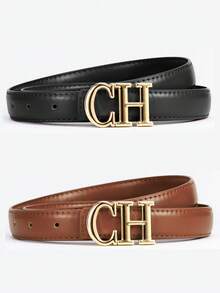 Bộ 3 thắt lưng nữ, khóa chữ chất lượng cao, thời trang đa năng, phù hợp với quần jeans và quần tây, thích hợp cho mùa hè, mùa thu, lễ Halloween và các dịp khác. - Nhiều màu - Xem 2