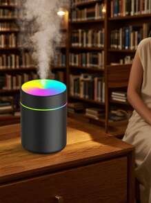 1 pieza Nuevo humidificador de aromaterapia USB con luz de colores, máquina compacta y portátil de 180ml, humidificador de aire para belleza de mujer, para uso en dormitorio, coche, hogar, dormitorio, sin batería, alimentado por USB