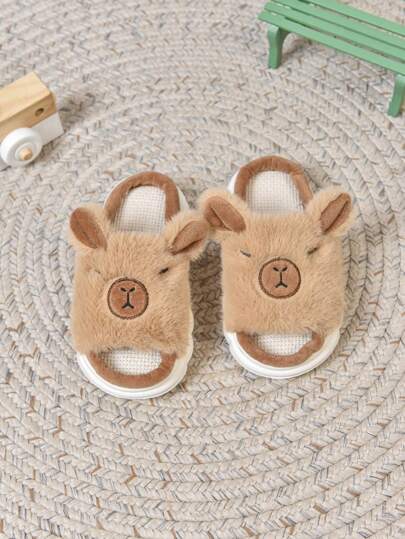 1 Par de Chinelos Confortáveis e Leves com Decoração de Desenho Animado Fofo e Sola Macia, Adequado para Meninos e Meninas