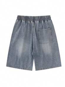 Shorts de mezclilla para hombre en azul claros - corte holgado, rotos desgastados, estilo minimalista moderno con elastano para comodidad. Modelo clásico de verano, diseño casual con efecto vintage,jeans con cortes cruzados - Celeste - Ver 7