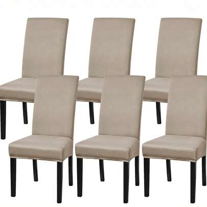 Capa para cadeira antiderramamento completa de seda leitosa, 1 peça/4 peças/6 peças, alta elasticidade, antipoeira, antiarranhões de gato, capa universal para cadeira, adequada para sala de jantar, sala de estar, hotel, uso diário, preta