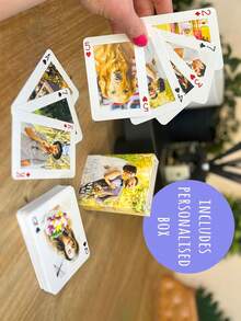 1 Set/54 Pieces, Customized Playing Cards, Customized Text And Pictures, 5 Photos Can Be Customized, Customized Couple Photo And Family Photo Playing Cards, Table Game Cards, Wedding Souvenirs, Anniversary Souvenirs, Wedding Playing Cards, Anniversary Gifts, Anniversary Gifts, Valentine's Day, Mother's Day, Birthday, Father's Day, Graduation Ceremony, Wedding. - Multicolor - View 6