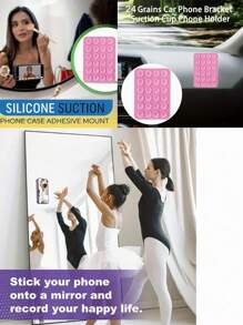 Soporte multifuncional con ventosa de silicona, cuadrado, 3/1 pieza, con 24 orificios, ventosa de silicona extra pegajosa para fijar el teléfono y evitar que se caiga, apto para diversos escenarios como grabación de vídeo, selfie